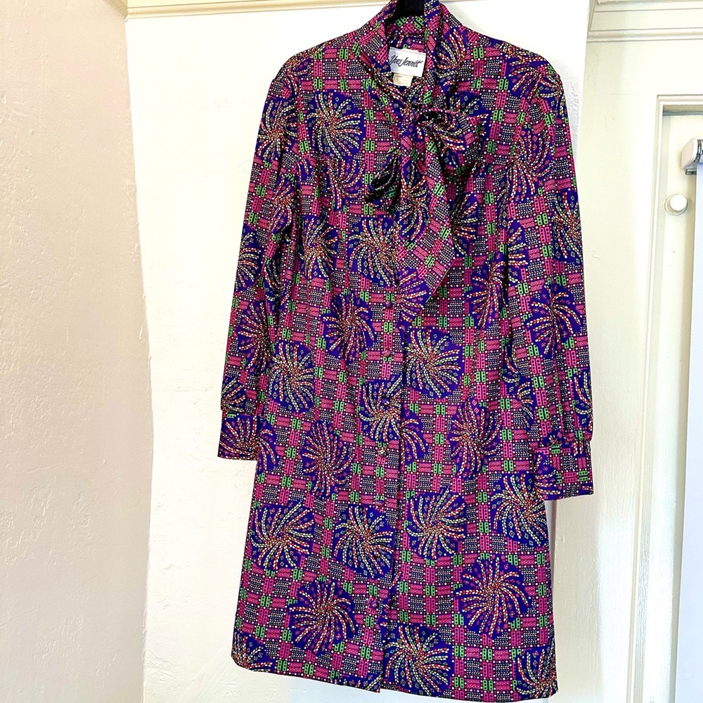 Vintage Colorful Patterned Women's Dress